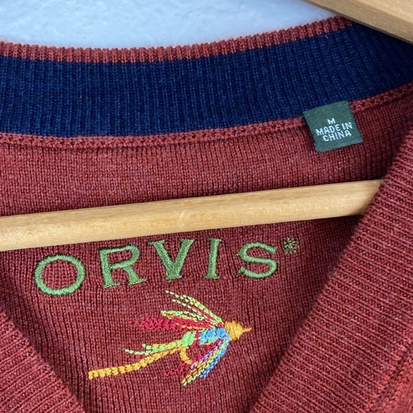 Orvis Merino Wool V Neck Sweater Size M - Picture 2 of 5